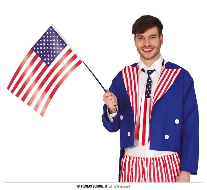 Americká vlajka s paličkou 35x45cm
