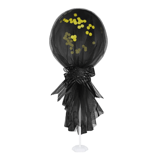 Balónek černý se zlatými konfetami v týlu 30cm