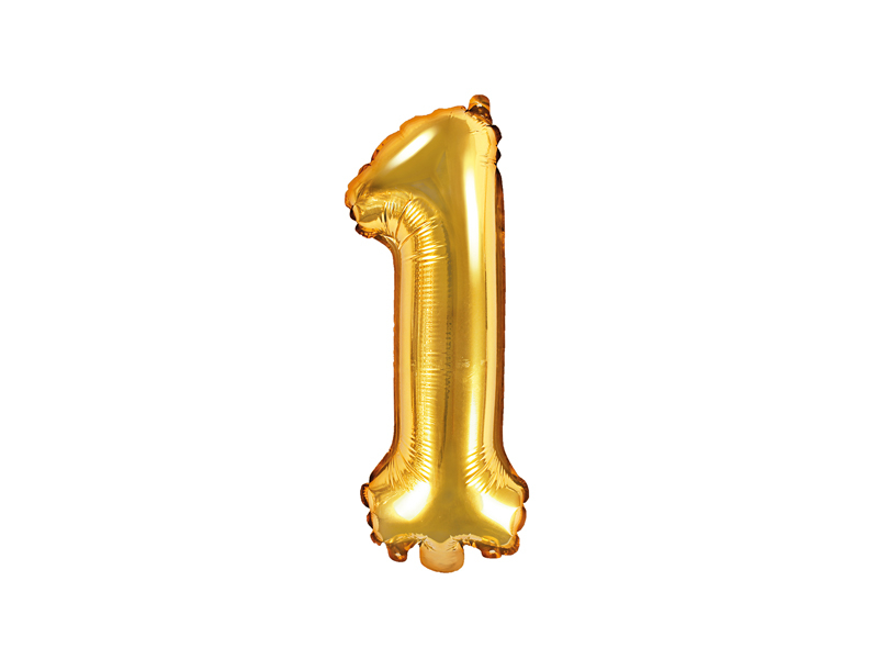 Levně Mini fóliový balónek číslo 1 zlatý 35cm
