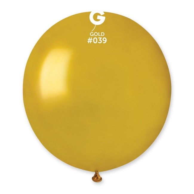 Balónky kulaté metalické zlaté 48cm 5ks