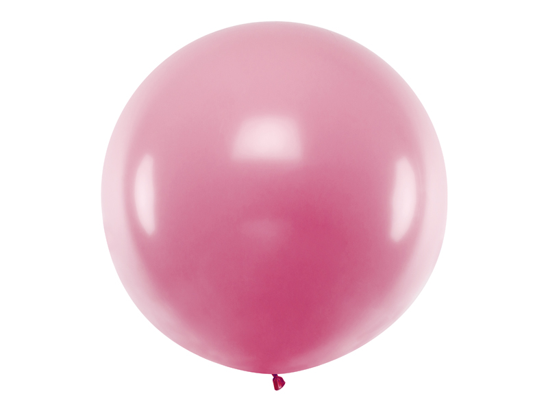 Balónek velký metalický světle růžový 1m