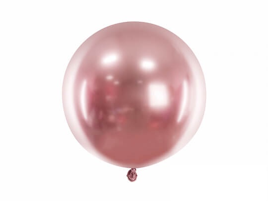 Levně Kulatý balónek metalický růžově-zlatý 60cm