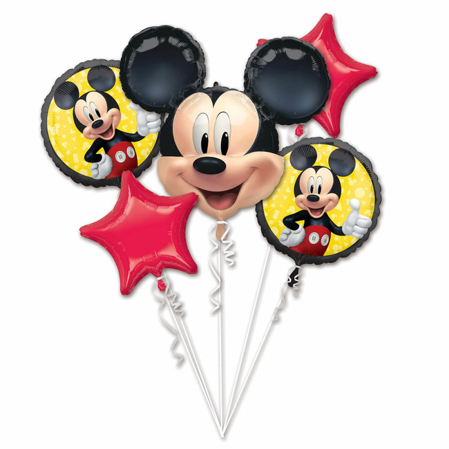 Levně Balónová kytice Mickey Mouse 5 ks