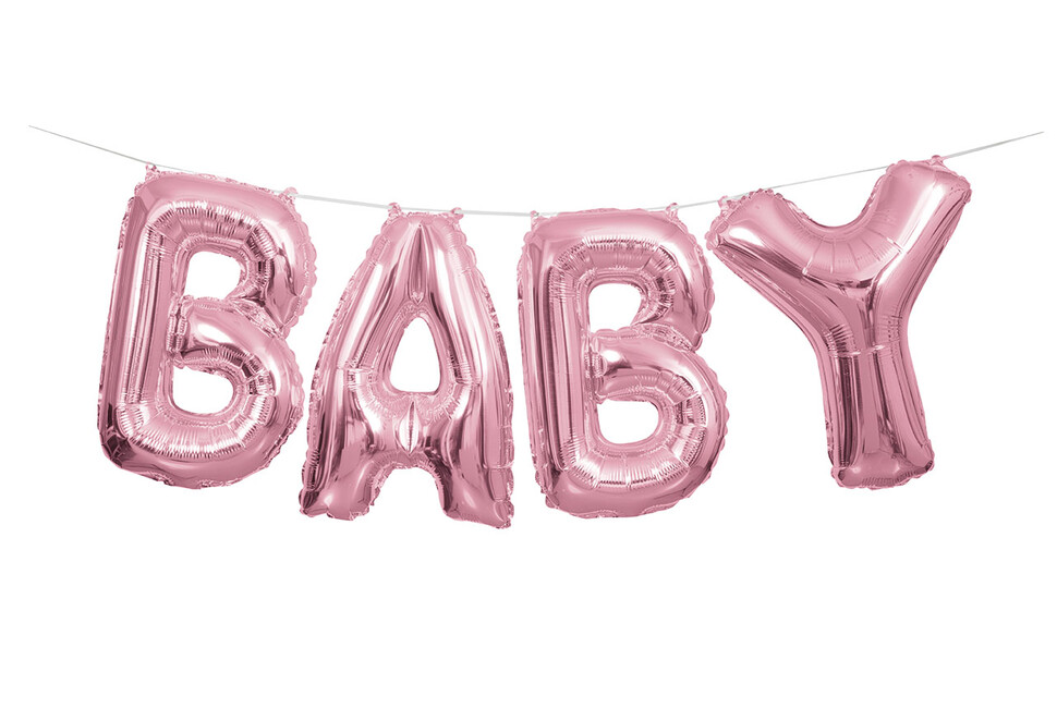 Levně Balónkový banner Baby růžový 35cm