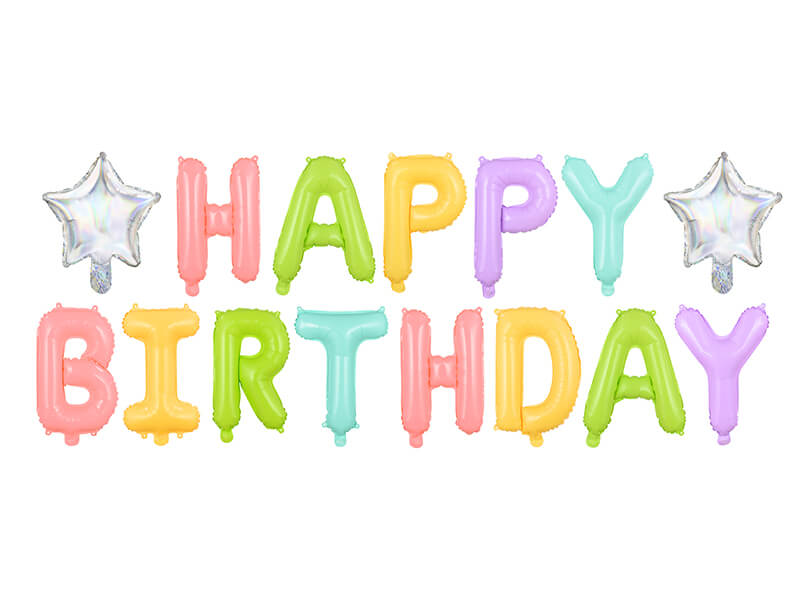Levně Balónkový banner Happy Birthday pastelový 395cm
