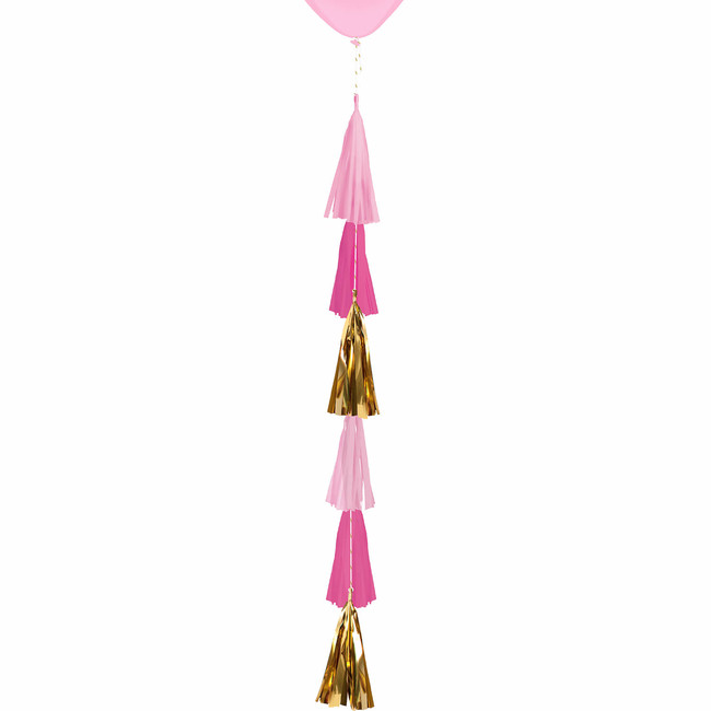 Balónkový ocas třásňový zlato-růžový 70cm