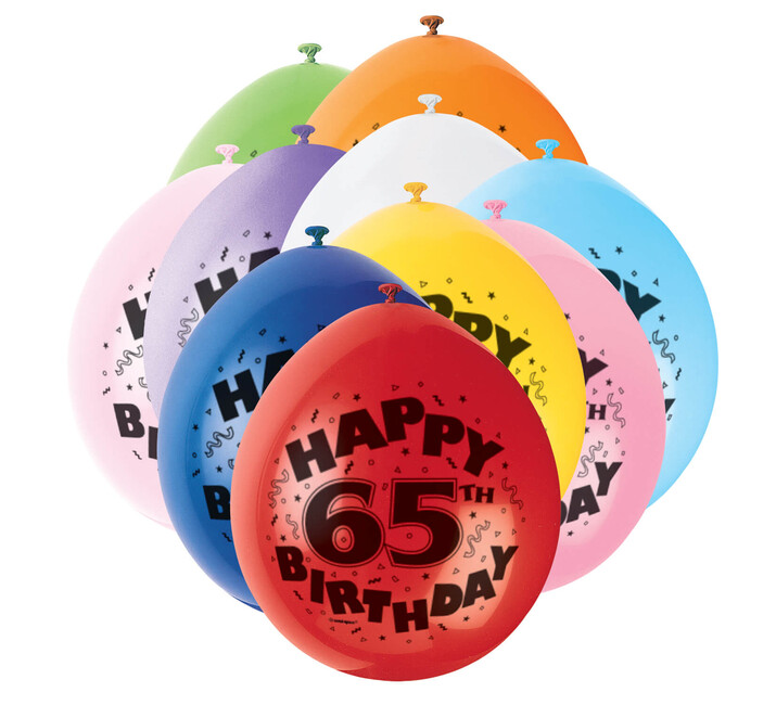 Balónky 65.narozeniny 22cm 10ks
