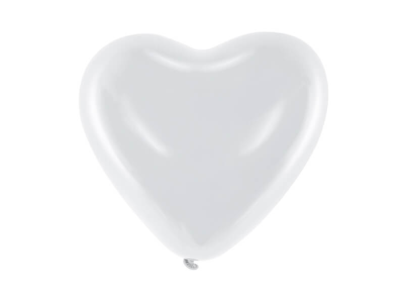 Balónky bílé srdce 25cm 6ks