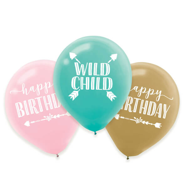Balóny Birthday Girl Boho 27,5cm 6ks