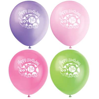 Balónky 1.narozeniny holčička Beruška 30cm 8ks