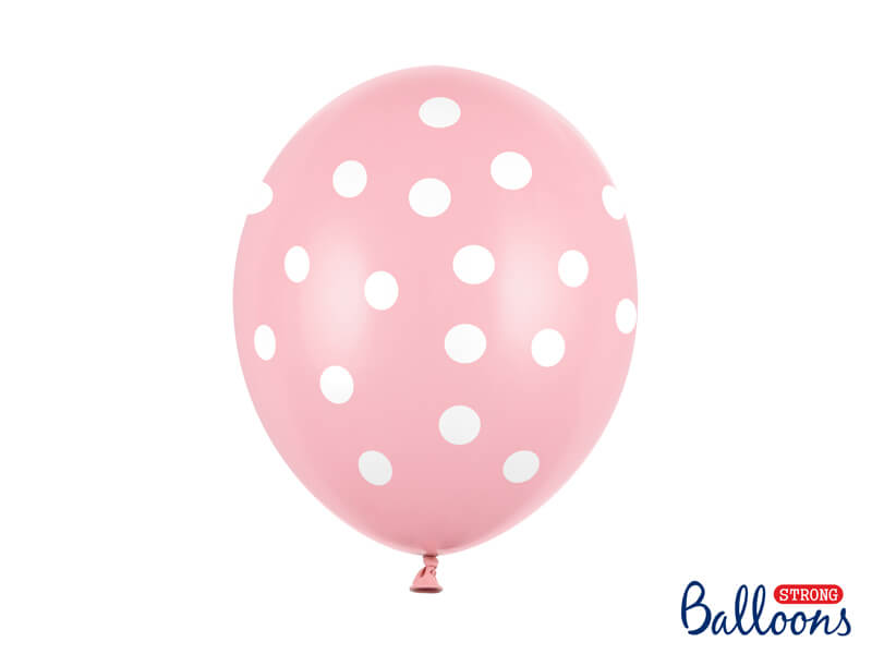 Balónky Dots světle růžově bílé 30cm 6ks
