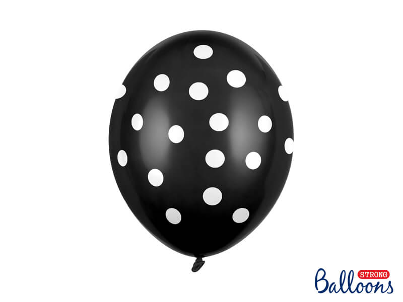 Balónky Dots černo-bílé 30cm 6ks