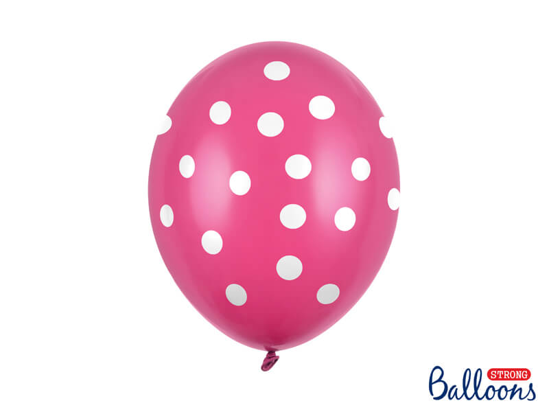 Balónky Dots růžově bílé 30cm 6ks