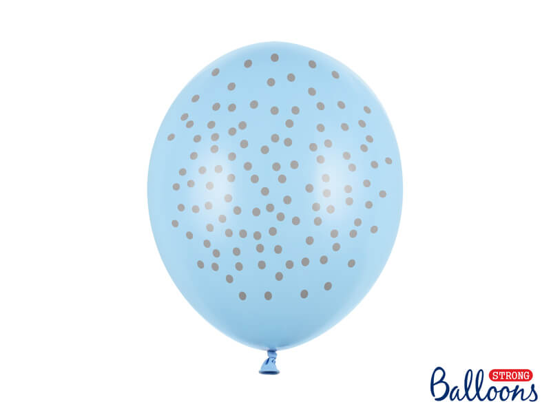 Balónky Dots baby blue 30cm 6ks