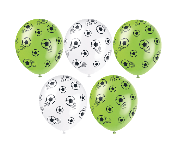 Balónky Fotbal zeleno-bíle 5ks 30cm