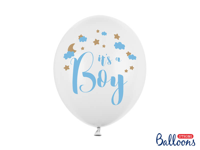 Balónky It´s a Boy bíle 30cm 6ks