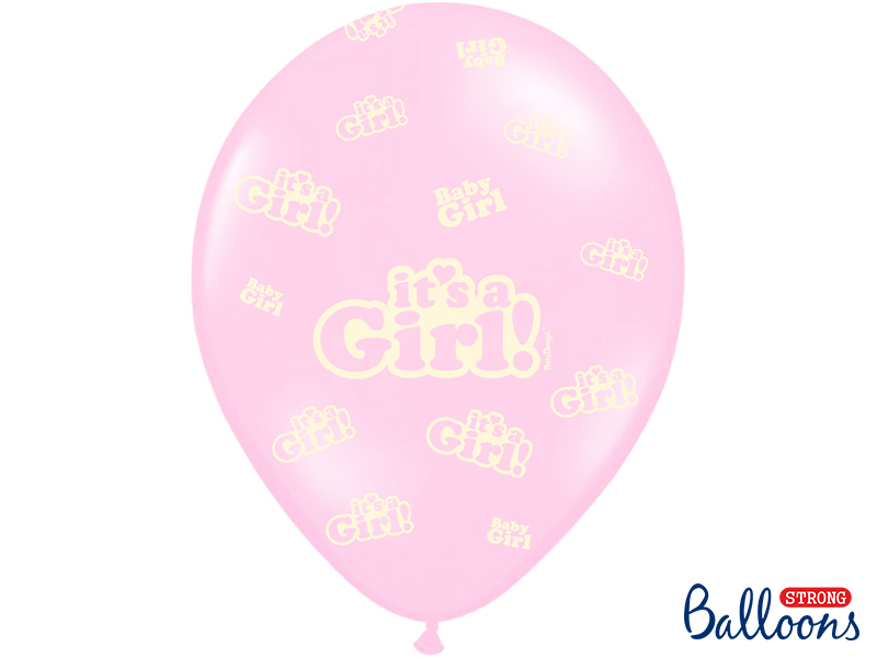 Balónky It's a Girl růžové 30cm 6ks