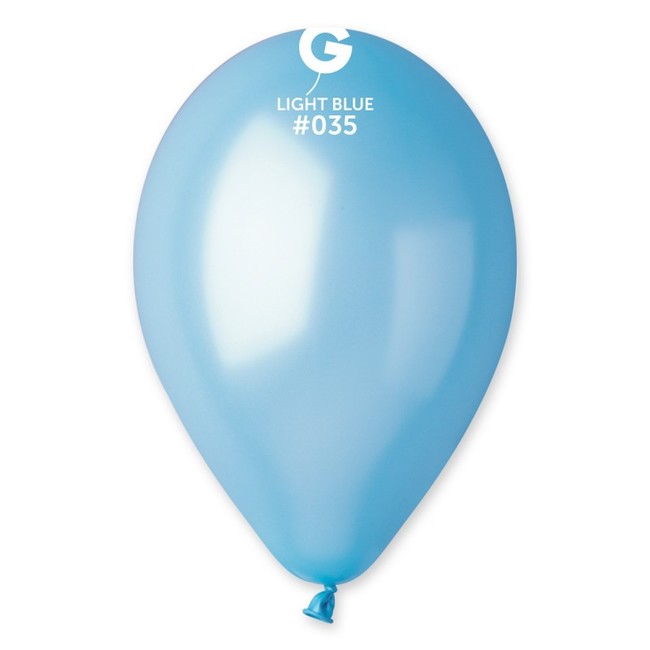 Balónky metalické světle modré 30cm 25ks