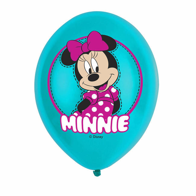 Balónky Minnie tyrkysové 27cm 6ks