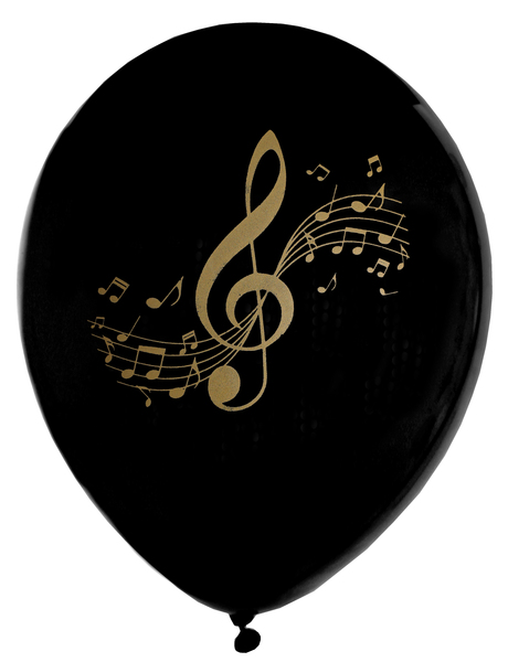 Balónky Music černé 23cm 8ks