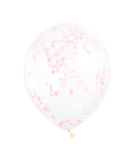 Balónky s konfetami světle růžové 30cm 6ks