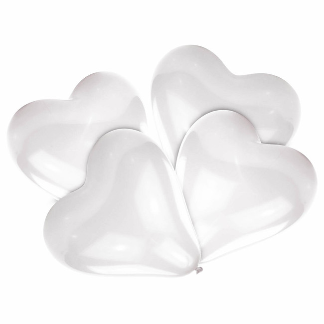Balónky Srdce bílé 30cm 5ks