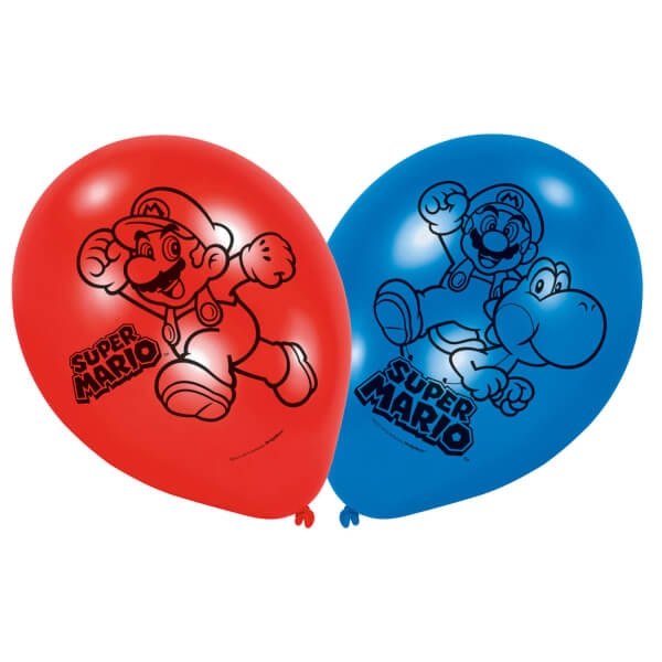 Balónky Super Mario 23cm 6ks