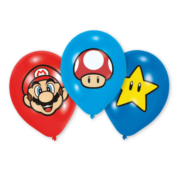 Balónky Super Mario 27,5cm 6ks