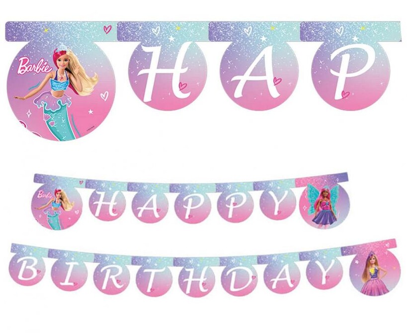Levně Banner Happy Birthday Barbie 230cm