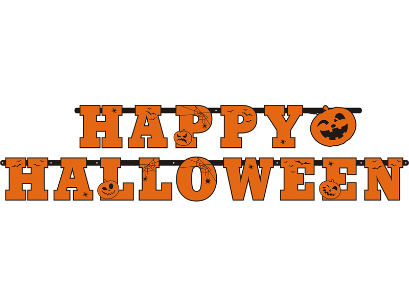 Banner Happy Halloween oranžový 210cm