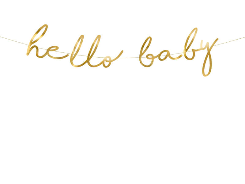 Banner Hello Baby zlatý 70cm