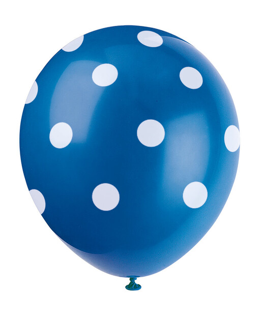 Balónky modré tečky 30cm 6ks