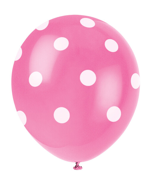 Balónky růžové tečky 30cm 6ks