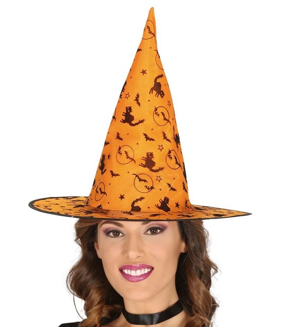 Čarodějnický klobouk oranžový