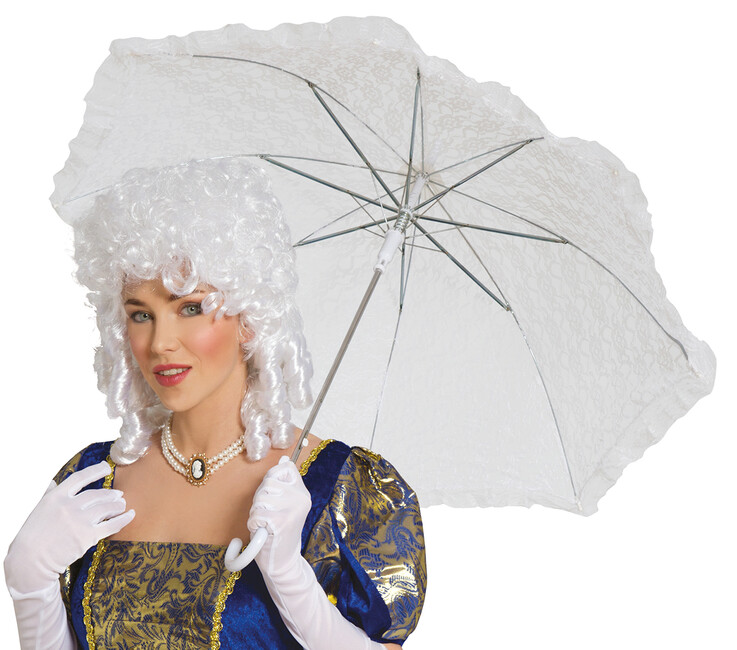 Levně Dámský parasol bílý krajkový 60x70cm