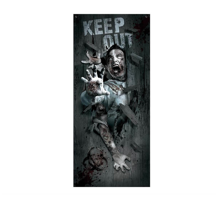 Levně Dekorace na dveře Zombie Attack 180x80cm
