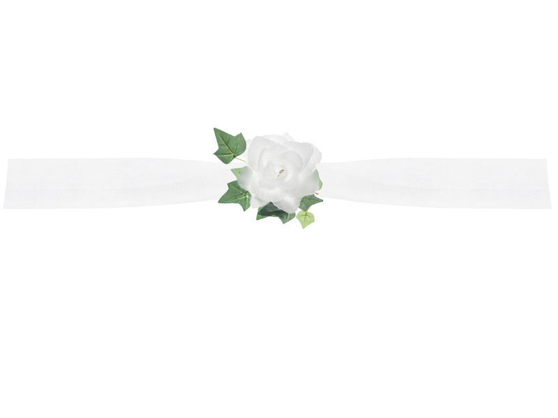 Dekorace svatebního auta bílá růže