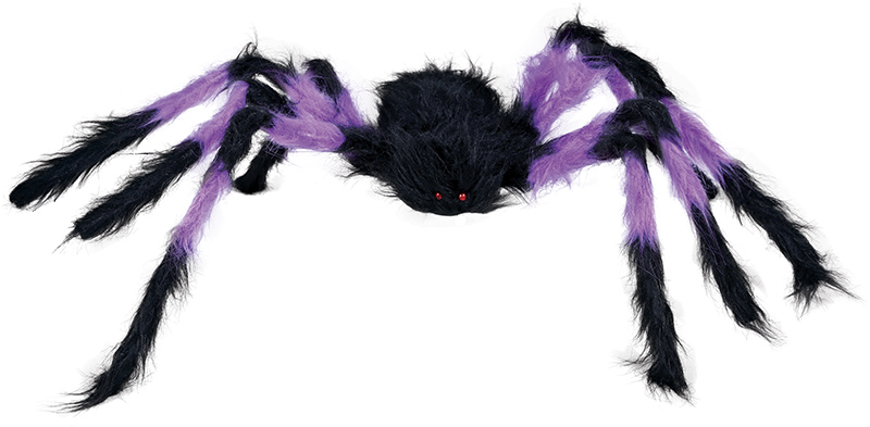 Levně Dekorační pavouk černo-fialový 75cm