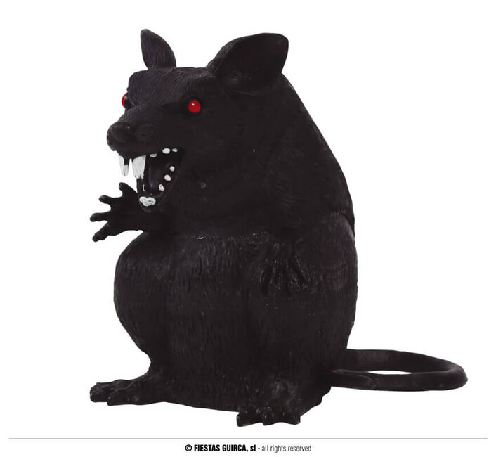 Dekorační Potkan černý 18cm
