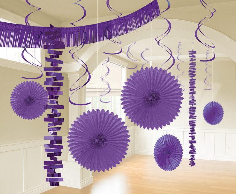 Dekorační set místnosti purpurový 18 ks