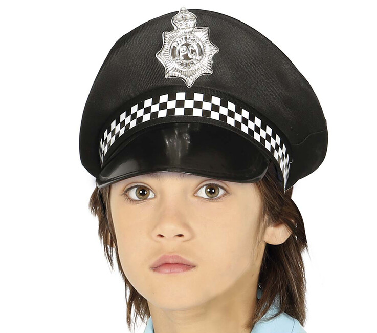 Dětská policejní čepice černá s odznakem