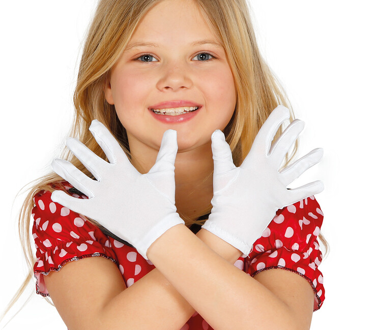 Levně Dětské rukavičky bílé 17cm