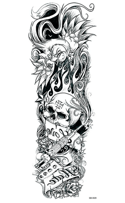 Levně Dočasné tetování Lebka s injekcí 46x17cm