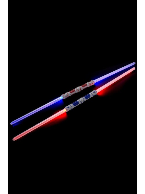 Levně Dvojitý světelný meč (Star Wars) s efekty 55cm