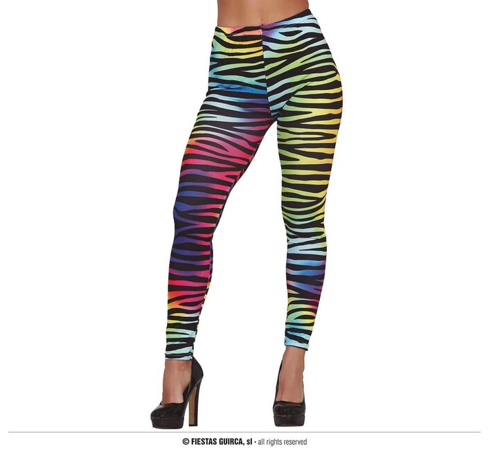 Elastické kalhoty barevné s tygřími pruhy M
