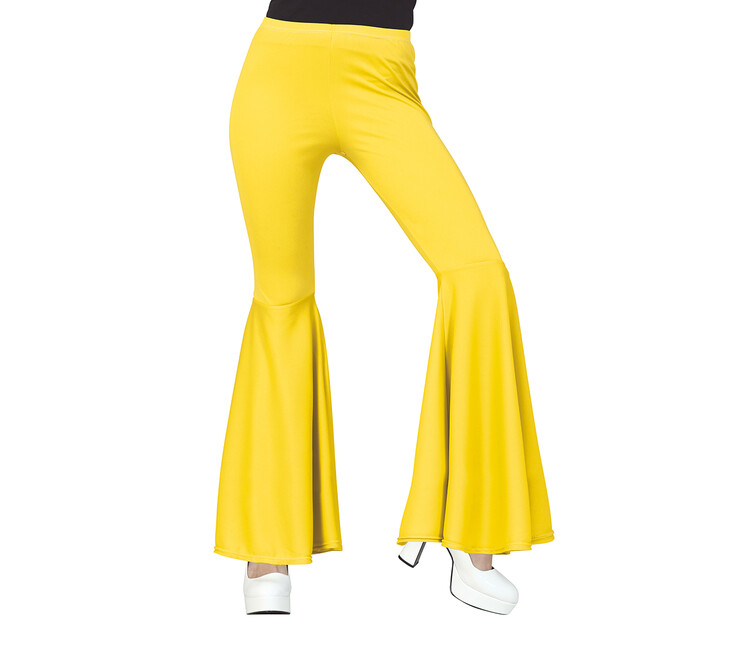 Levně Elsastické žluté kalhoty na disco L