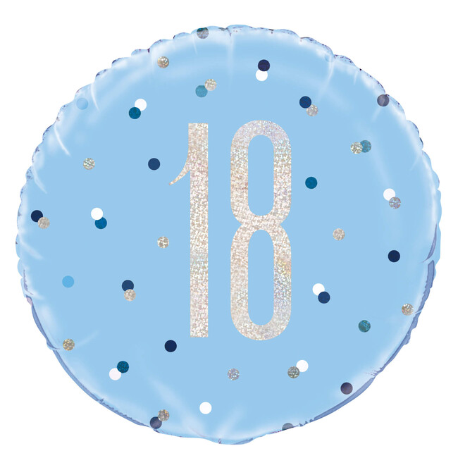 Fóliový balónek 18 Birthday modrý 45cm