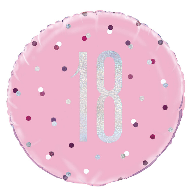 Levně Fóliový balónek 18 Birthday růžový 45cm