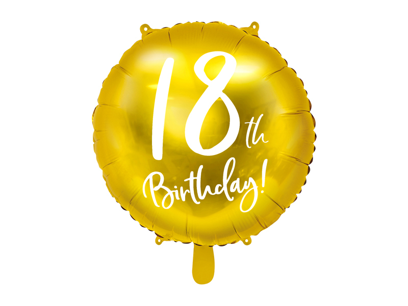 Levně Fóliový balónek 18th Birthday zlatý 45cm