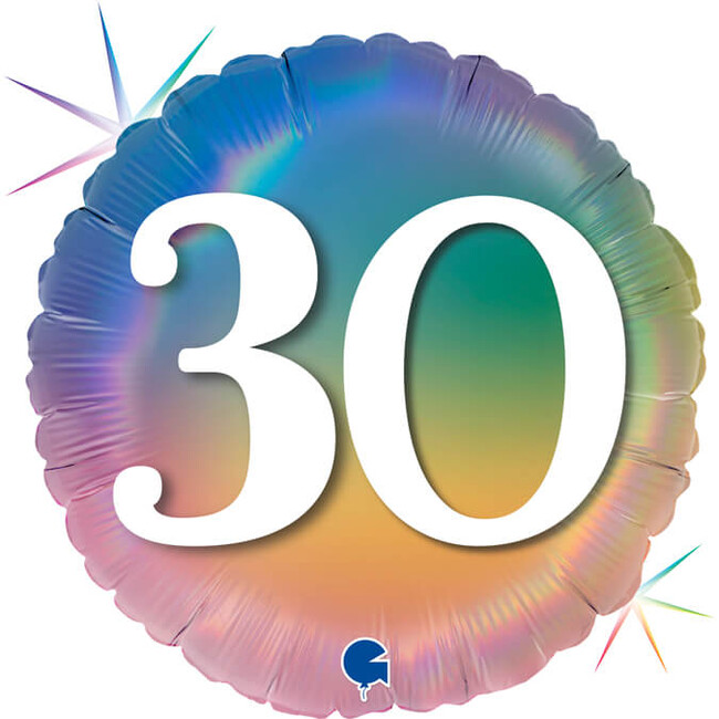Levně Fóliový balónek 30 narozeniny duhový 46cm